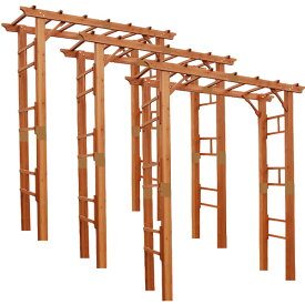 バルコニーアーチ フレックスパーゴラ190 3台組 ガーデンアーチ 木製アーチ 幅190.5×高さ203cm FLPG-R1900-3P