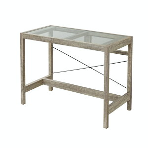 グリーンインテリア デスク 幅90.5cm ガラス シャビー ラック 古木風 机 FAW-0003-JK