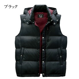丸八ダウンベスト はっ水加工 フード着脱式 高品質ダウン 収納力抜群 6ポケット 秋冬 40代 50代 60代 957691