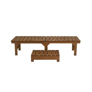 ユニット縁台ベンチ ステップセット 幅174cm 奥行55cm 天然木 hiyori ひより DE-17455STP