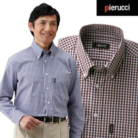 Pierucci 綿100％カジュアルシャツ 同サイズ2色組 ピエルッチ 通年 40代 50代 60代 GV-035-SAI
