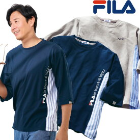 FILA フィラ 布帛切替カットソー 7分袖Tシャツ 接触冷感 吸水速乾 メンズ 春夏 40代 50代 60代 958053