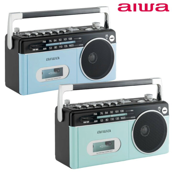 aiwa ポータブルラジオカセットプレーヤー RCP3 GAA4-RCP0003 レトロ パステルカラー Bluetooth対応 ワイドFM対応 災害時対策 わくわく生活