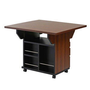 バタフライ カウンターテーブル 移動式 キッチンワゴン 幅89.5cm キャスター付き 日本製 完成品 NO-0066/NO-0067