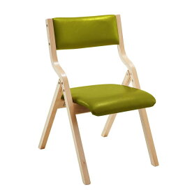 オフィスチェア グリーン ダイニングチェア PU 木製 椅子 折り畳み椅子 完成品 介護チェア イス 折りたたみチェア カバー洗える 折りたたみ 椅子 おしゃれ