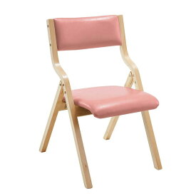 【先着300～1000OFFクーポン】オフィスチェア ピンク ダイニングチェア PU 木製 椅子 折り畳み椅子 完成品 介護チェア イス 折りたたみチェア カバー洗える 折りたたみ 椅子 おしゃれ