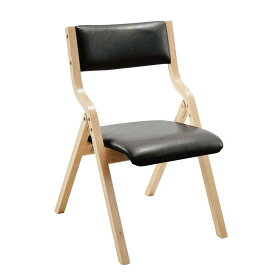 オフィスチェア ブラック　ダイニングチェア PU 木製 椅子 折り畳み椅子 完成品 介護チェア イス 折りたたみチェア カバー洗える 折りたたみ 椅子 おしゃれ7リビブラック