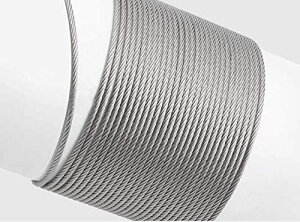 5mmステン製ワイヤー 7×19 100M巻 1巻 銅芯 線径5mm ワイヤーロープ ステンレス Φ5mm わいやーろーぷ 5ミリワイヤー 錆や変形に強い 丈夫安全 踏み板 鳥獣被害対策 くくりわな 足くくり罠 いの