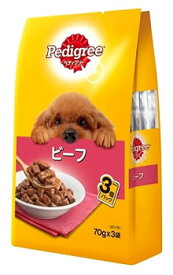 マースジャパン　ペディグリー　パウチ　成犬用　ビーフ　3袋パック　(70g×3袋)　ドッグフード