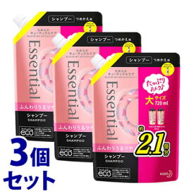 《セット販売》　花王 エッセンシャル ふんわりうるツヤ シャンプー つめかえ用 大サイズ (720mL)×3個セット 詰め替え用