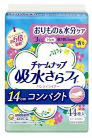 ユニチャーム チャームナップ 吸水さらフィ パンティライナー コンパクト ローズの香り 3cc (44枚) 軽失禁ライナー