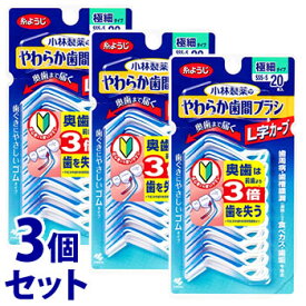 《セット販売》　小林製薬 やわらか歯間ブラシ L字カーブ SSS-Sサイズ 極細タイプ (20本)×3個セット 歯間ブラシ 糸ようじ