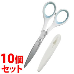 《セット販売》 プラス フィットカットスリム ホワイトブルー SC-160S (1個)×10個セット はさみ PLUS