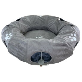 ペットアイ まるでドーナツトンネルベッド グレー (1個) 犬猫用 寝具 ベッド ペット用品