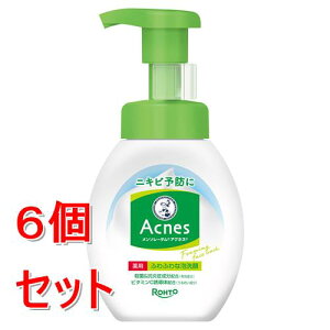 《セット販売》 ロート製薬 メンソレータム アクネス 薬用ふわふわな泡洗顔 (160mL)×6個セット 洗顔料 ニキビ  本体【医薬部外品】