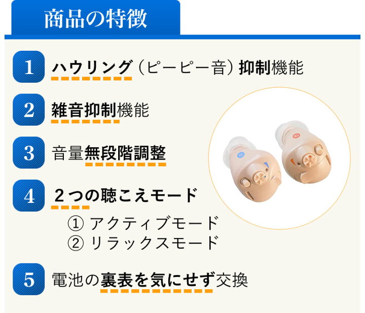 楽天市場】【電池5P付き】ニコン・エシロール耳穴型デジタル補聴器 NEF 