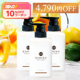 【25%OFF】ティーフローラルの香り 限定 クリームシャンプー KAMIKA(カミカ)3本セット オールインワン クリームシャンプー 泡立たないスカルプシャンプー クリーム シャンプー ヘッドスパ オールインワンシャンプー 紅茶の香り