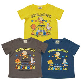 【本体綿100％】2025年 夏物 アンパンマン 天竺 横向き柄 半袖Tシャツ Anpanman