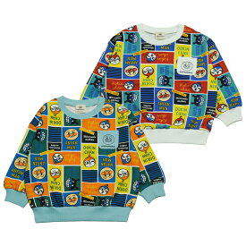 【本体綿100％】2025年 秋冬 アンパンマンベビー 裏毛 なかま沢山 総柄 スウェットシャツ Anpanman