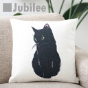 クッションカバー BLACK CAT ネコ ペットデザイン 45×45cm リネン 天然の麻を含んだハンドメイド 黒猫 プレゼント ギフト レトロスタイル 新生活 新居 引越し祝い 新築 子供 家 おうち おしゃれ