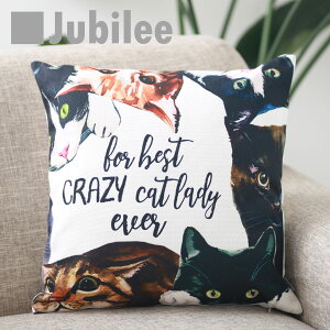 �N�b�V�����J�o�[ CRAZY CAT �l�R �y�b�g�f�U�C�� 45×45cm ���l�� �V�R�̖����܂񂾃n���h���C�h ���L �v���[���g �M�t�g ���g���X�^�C�� �V���� �V�� ���z���j�� �V�z �q�� �� ������ �������