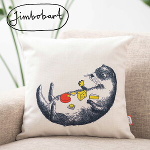�W���{�o�[�g �N�b�V�����J�o�[ Jimbobart �J���E�\ Otter �p�� �f�U�C�� 45×45cm �A�j�}�� ���l�� �V�R�̖��ŏo�����n���h���C�h ���� �C�M���X �v���[���g �M�t�g �V���� �V�� ���z���j�� �V�z 