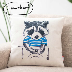 �W���{�o�[�g �N�b�V�����J�o�[ Jimbobart �A���C�O�} Raccoon �p�� �f�U�C�� 45×45cm �A�j�}�� ���l�� �V�R�̖��ŏo�����n���h���C�h ���� ���킢�� ���j�[�N �C�M���X �v���[���g �M�t�g �V���� 