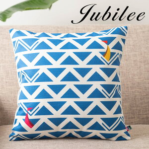 �u���[ �N�b�V�����J�o�[ �k���f�U�C�� 45×45cm���l�� �V�R�̖��ŏo�����n���h���C�h �L���� �u���[ �E�F�[�u Kelwin Design �v���[���g �M�t�g �V���� �V�� ���z���j�� �V�z �q�� �� ������ ����