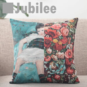 �N�b�V�����J�o�[ �W���r���[�����h�� �A�[�g�R���r 45×45cm ���l�� �V�R�̖����܂񂾃n���h���C�h �v���[���g �M�t�g ���p �V���� �V�� ���z���j�� �V�z �q�� �� ������ �������