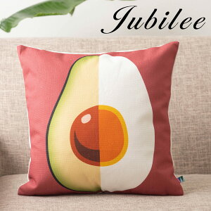クッションカバー 北欧デザイン 45×45cm コットンリネン アボカド エッグ Kelwin Design ピンク プレゼント ギフト 新生活 新居 引越し祝い 新築 子供 家 おうち おしゃれ