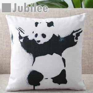 SALE �Z�[�� �o���N�V�[ Banksy �N�b�V�����J�o�[ Panda with Guns �k���f�U�C�� 45×45cm ���l�� �V�R�̖��ŏo�����n���h���C�h �v���[���g �M�t�g �V���� �V�� ���z���j�� �V�z �q�� �� ������ ������