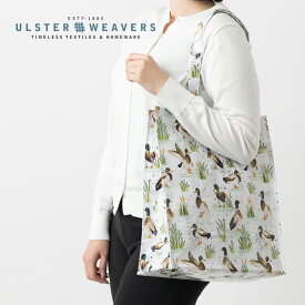 【PVCショッパーバッグ アルスターウィーバーズ Ulster Weavers 】 英国王室御用達 PVC バッグ トートバッグ エコバッグ カルガモ カモ バード 鳥 ホワイト 撥水加工 ブランド プレゼント ギフト