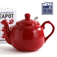 訳あり ティーポット London Pottery ロンドンポタリー 無地 陶器 4cup レッド ギフト