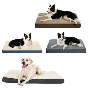 【予約販売】ペットベッド ペットクッション M 長方形 ペットソファー 犬 ベッド 猫ベッド 枕付き 高反発 取り外せるカバー 滑り止め 防水 洗える