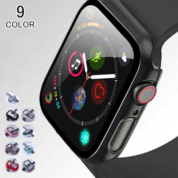 楽天市場 送料無料 2点セット アップルウォッチ Apple Watch Apple Watch ケース 保護ケース メンズ レディース 強化ガラス 耐衝撃 カバー おしゃれ ファッション プレゼント 40mm 44mm 42mm 38mm メール便 Welove
