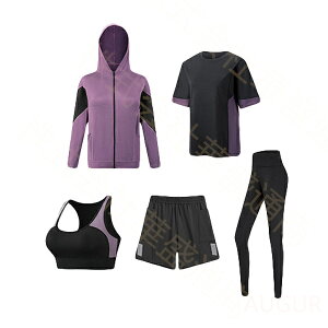 【予約販売】ランニングウェア レディース 5点セット トレーニングウェア 上下 スポーツウェア 女性 かわいい フィットネス 女性用 ピラティス 長袖 おしゃれ セットアップ ヨガウェア ウォ