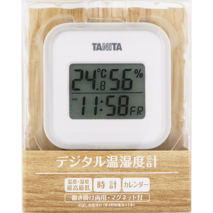 温度 湿度 最高最低 時計 カレンダー 5☆大好評 新作通販 グレー 1個 デジタル温湿度計 ウェルパーク ＴＴ－５５８－ＧＹ
