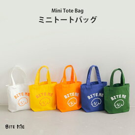 【BITE ME】ミニトート 全5色【犬 お散歩 バッグ グッズ トートバッグ ロゴ マスコットプリント キャンバス生地 カラフル 韓国 ブランド 人気 】【犬 おもちゃ かわいい バイトミー】