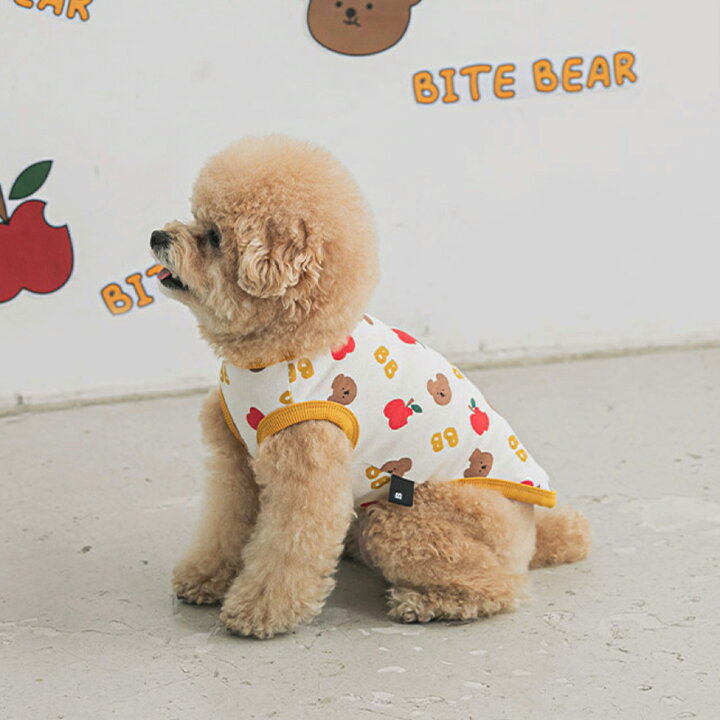 楽天市場 Bite Me バイトミー Bite Bearタンク S M L Xl Xxl 全4色 犬 服 犬服 タンクトップ くま イラスト 夏 夏服 部屋着 伸縮性 おしゃれ 韓国 海外 犬 おもちゃ かわいい バイトミー Best