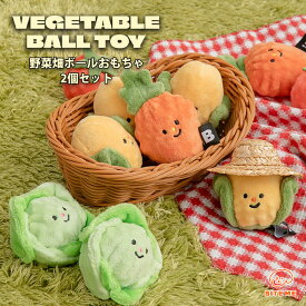 【BITE ME バイトミー 野菜畑ボールおもちゃ 2個セット】犬 おもちゃ 犬用おもちゃ 犬のおもちゃ 小型犬 おもちゃ ボールトイ 噛む 音入り ノーズワーク セット 韓国ブランド