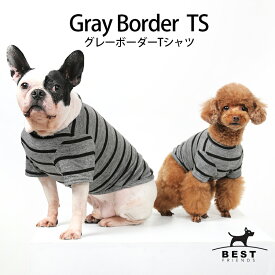 セール【BFボーダーグレーTシャツ】犬 服 犬服 ドッグウェア 小型犬 服 春 夏 Tシャツ ボーダー 伸縮 おしゃれ かわいい S M L XL