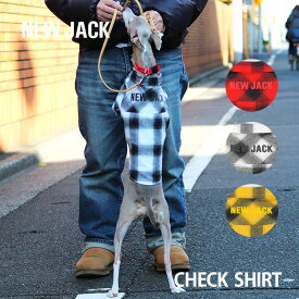 【NEW JACK / ニュージャック】チェックシャツ S,M,L,XL,XXL【シャツ 同色 反射 プリント スナップボタン 着脱簡単 おしゃれ ストリート ブランド】【犬服 犬 服 犬の服 ドッグウェア ベストフレンズ】