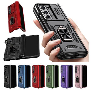 GalaxyZFold6�P�[�X�ϏՌ��J�o�[�܂肽���݌^��̌^�����O�t���}�O�l�b�g���ԍڃz���_�[�Ή�2�d�\���X�^���h�@�\�V���v��Samsung�T���X���M�����N�V�[Z�t�H�[���h6�ی�P�[�X�A���h���C�h����