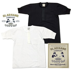 日本製 gladhand royal 吊り編み 半袖 ヘンリーT / ポケット付 Tシャツ ロイヤル GHR-04 【SHORT SLEEVE POKET HENRY Tee WHITE】【パックT】【ROYAL 04】アメカジ　グラッドハンド　r-04