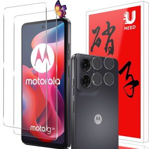 �y2+2���Z�b�g�zMotorola Moto G24 �p�̃K���X�t�B�����i2���j+�J�����t�B�����i2���jMoto G24 �p�� �t�C���� �����t���ی�t�B���� �����^�b�`�\�t��/�C�A�[��/�P�[�X�Ɗ�����/�d�x9H/��U�h�~/�w