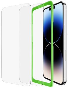 �yApple���F�K���X�t�B�����zBelkin iPhone 15 Pro Max�p �ی�K���X�t�B���� �����K���X ���{AGC���Ɏq�� 0.33mm �ȒP��t�L�b�g�t�� 2���Z�b�g OVA146zz