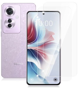 【2枚セット】 対応 OPPO Reno11 A ガラスフィルム 全面保護 指紋認証対応 強化ガラス 硬度9H 旭硝子製素材 レンズ保護フィルム オッポ リノ 11 A 硬度10H 保護フィルム ケース対応 簡単貼り付け 指