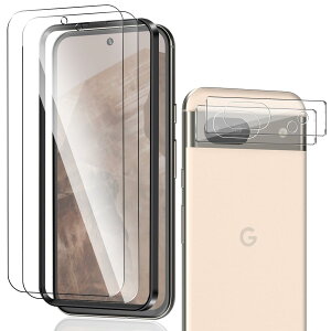 【4枚入り】google pixel 8a ガラスフィルム(2枚入り)+ カメラフィルム(2枚入り)【指紋認証対応】google pixel 8a フィルム 全面保護 硬度9H 高透過率 強化ガラス 耐衝撃 液晶保護フィルム 指紋