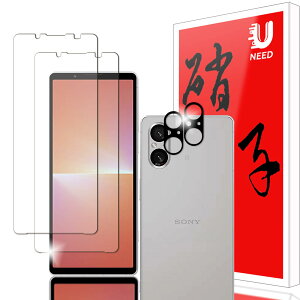 �y2+2���Z�b�g�zUNEED Xperia 5 V �p�̃K���X�t�B�����i2���j+�J�����t�B�����i2���j�G�N�X�y���A 5 V �p�� �t�C���� �����t���ی�t�B���� �����^�b�`�\�t��/�C�A�[��/�P�[�X�Ɗ�����/�d�x9H/��