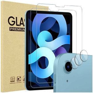 ProCase iPad Air 5/Air 4 �t�B����2���{�����Y�ی�3�� 10.9�C���` �ϏՌ� �t���ی�t�B���� �����K���X �X�N���[���v���e�N�^�[ �K�p�@��FiPad Air ��5���� 2022/��4���� 2020